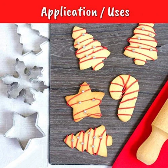 Nidy® 10Pcs Cookie Cutters Set, DIY Cookie Molds, 304 Stainless Steel NonStick Dessert Mould, Fruit Cutter Shaper, Cooking Baking Tool for Muffins/Biscuits/Holiday/Diwali/Christmas/Party