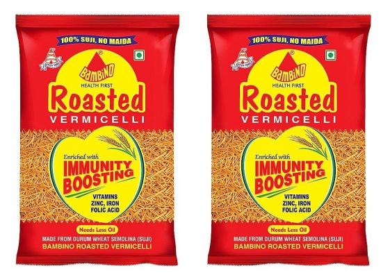 Bambino Vegetarian Vermicelli | Roasted Sewaiyan | 400 grams each | Pack of 2 | 800 gm Pack