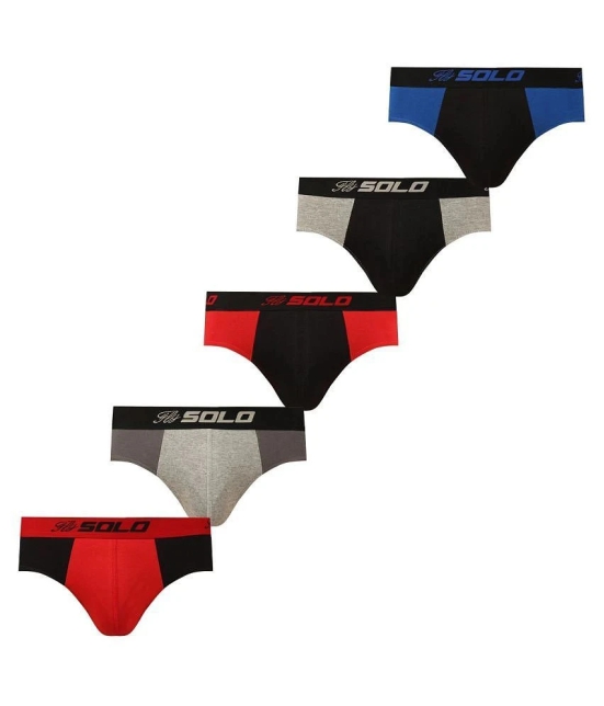 Solo - Multicolor Cotton Mens Briefs ( Pack of 5 ) - 75