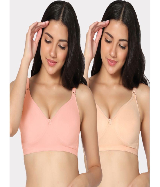 IN CARE LINGERIE - Multicolor Cotton Non Padded Women's T-Shirt Bra ( Pack of 2 ) - None