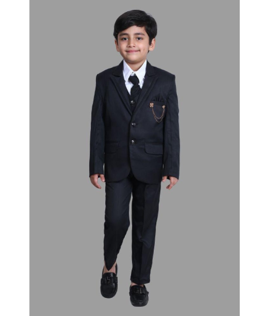 DKGF Fashion - Black Polyester Boys 3 Piece Suit ( Pack of 1 ) - None