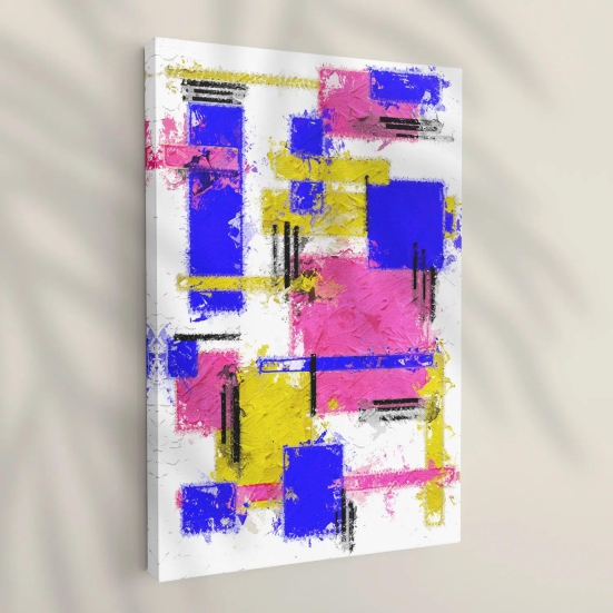 Brush Stroke Patterned Geometric Wall Art - I-Luxe (20 X 30 Inches) / Canvas / Gallery Wrap