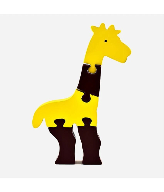 ilearnngrow Wooden Animal Puzzle for kids | Giraffe Puzzle Animal & Shapes Jigsaw Puzzle | Wooden Puzzle for Kids I Learning be a Fun Activity for 2 3 4 5 5+ Year Boys and Girls - Multicolor