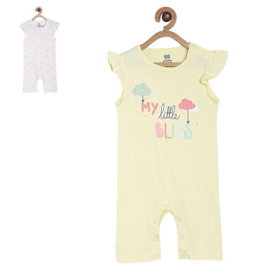 miniklub Multicolor Cotton Rompers For Baby Girl ( Pack of 2 ) - None