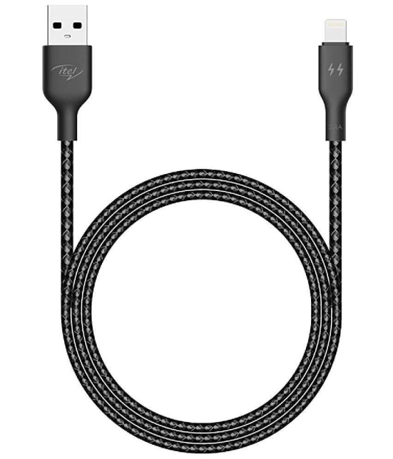 itel - Black 2.4 A Lightning Cable 1 Meter - Black