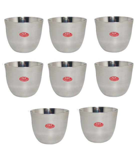 A & H ENTERPRISES 8 Pcs Stainless Steel Cereal Bowl 200 mL - Steel