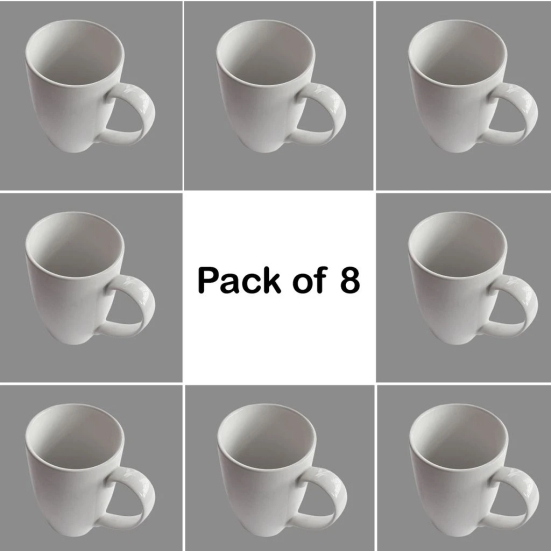 Ariane Non Stackable 30cl Prime ARN A APRARN000054030 White Porcelain Coffee Mug(300ml, pack of 8)