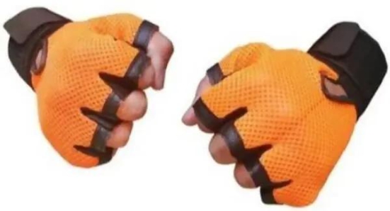 Lather Palm Support Weight Lifting Gym & Fitness Gloves (Orange) 