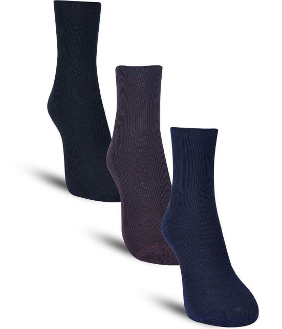 Dollar Cotton Blend Mens Self Design Blue Ankle Length Socks ( Pack of 3 ) - Blue