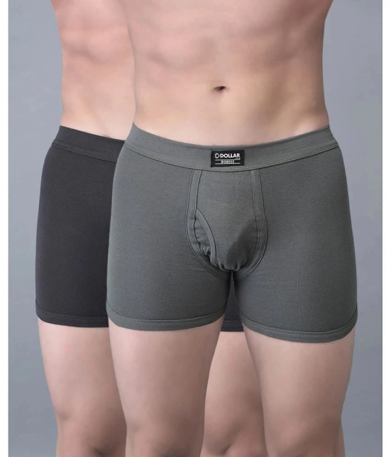 Pack of 2 Dollar Bigboss Assorted Solid Cotton Blend Men Trunk - None