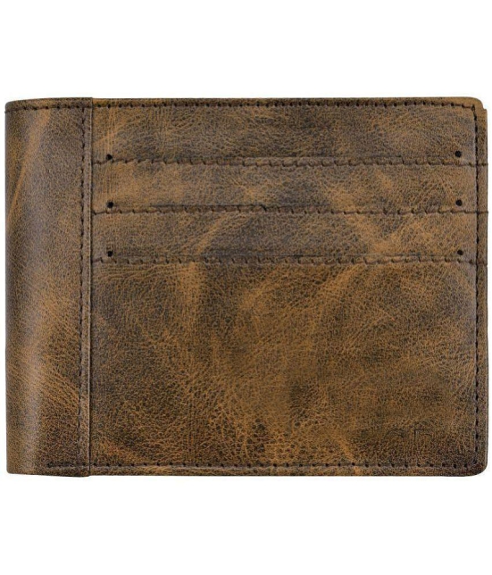 GEEO - Brown Faux Leather Mens Two Fold Wallet ( Pack of 1 ) - Brown