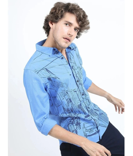 Ketch 100% Cotton Regular Fit Printed Half Sleeves Mens Casual Shirt - Blue ( Pack of 1 ) - None