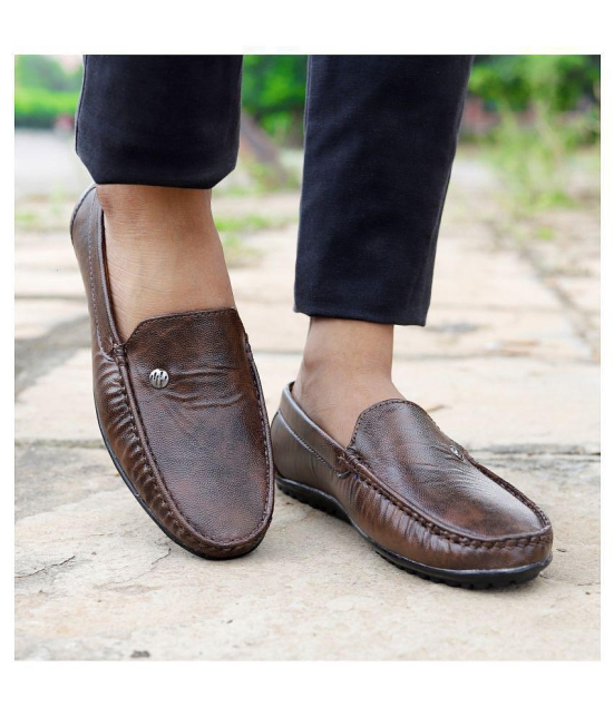 SHOES KINGDOM Brown Loafers - 7