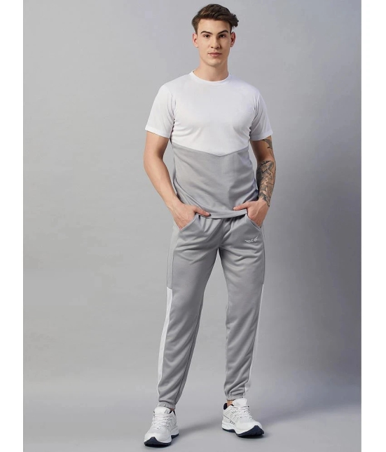 Chrome & Coral Grey Polyester Relaxed Fit Mens Tracksuit ( Pack of 1 ) - None