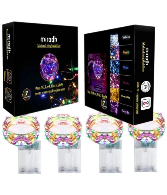 MIRADH - Multicolor 3Mtr String Light ( Pack of 4 ) - Multicolor