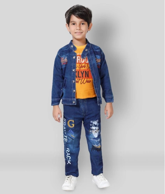 DKGF Fashion - Yellow Cotton Blend Boys Shirt & Jeans ( Pack of 1 ) - None