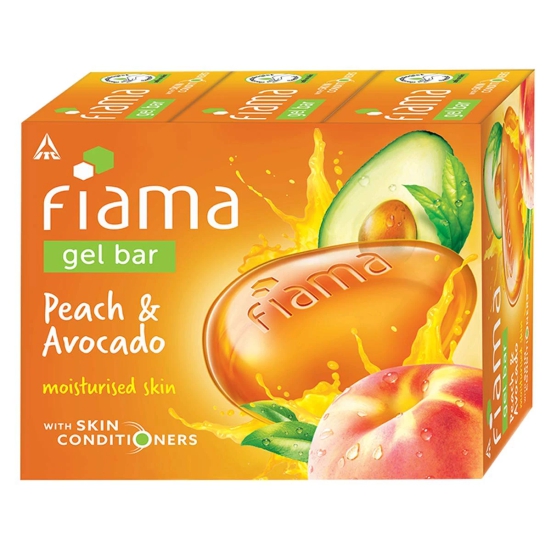 Fiama Gel Bar Peach And Avocado For Moisturized Skin, With Skin Conditioners, 125G Soap (Pack Of 3)