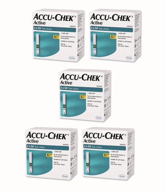 Accu-Chek Active 100 Sugar Test Strips- Combo of 5