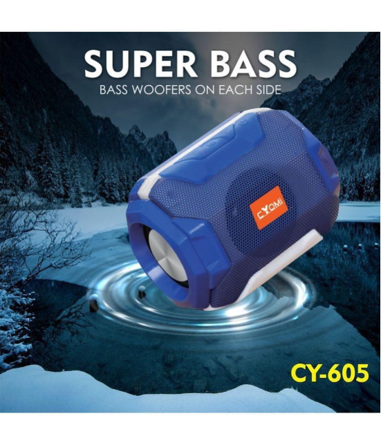 CYOMI CY-605 5 W Bluetooth Speaker Bluetooth v5.0 with USB,SD card Slot Playback Time 4 hrs Blue - Blue