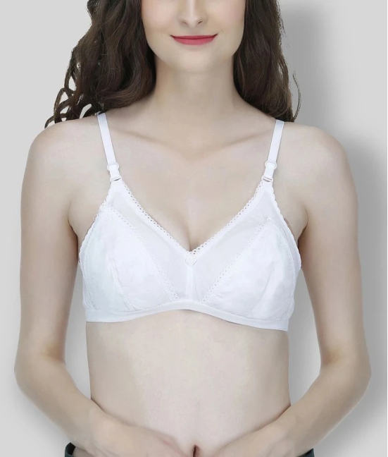 Elina - White Cotton Non - Padded Womens T-Shirt Bra ( Pack of 1 ) - 40B