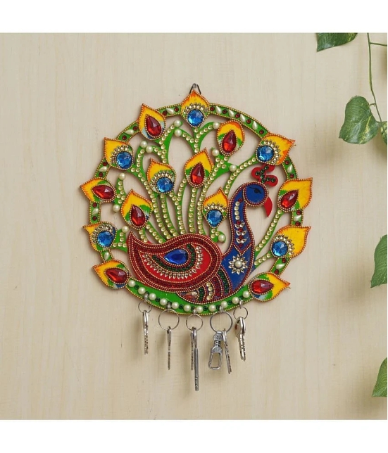 JaipurCrafts Multicolour Wood Key Holder - Pack of 1