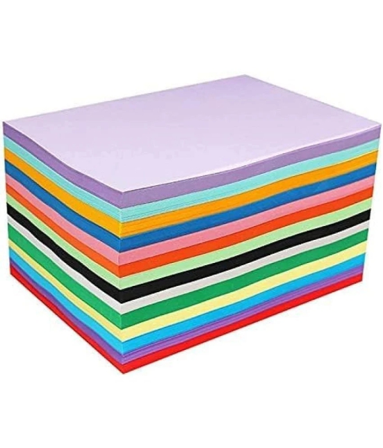 ECLET 40 pcs Color A4 Medium Size Sheets (10 Sheets Each Color) Art and Craft Paper Double Sided Colored set 294