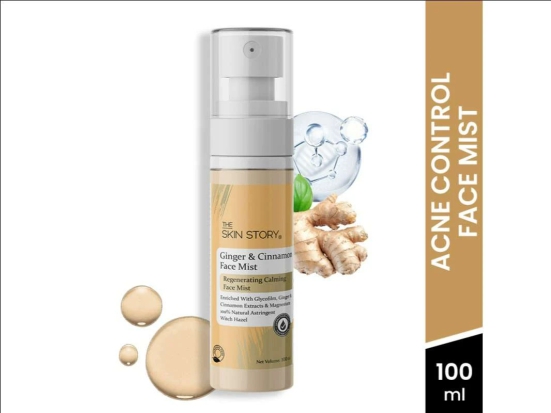 Ginger Cinnamon Face Mist Removes Pimple Germs Dark Spots, Minimizes Pores, Oily Skin (100 ML)