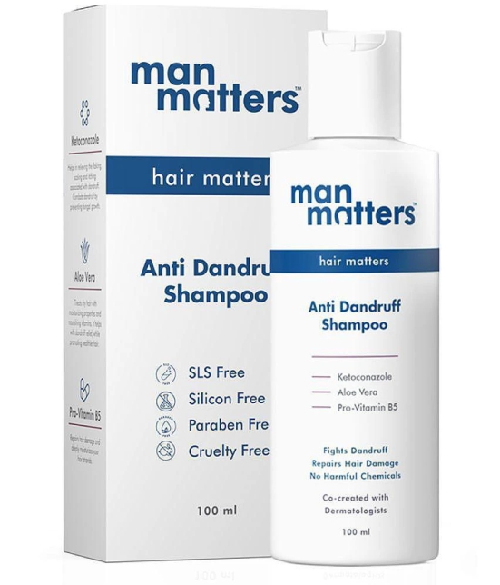 Man Matters Anti Dandruff Shampoo For Men, Controls Appearance of Flakes & Relieves Irritation  (100 ml)