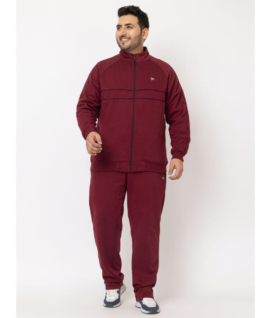 YHA - Maroon Fleece Regular Fit Mens Tracksuit ( Pack of 1 ) - None