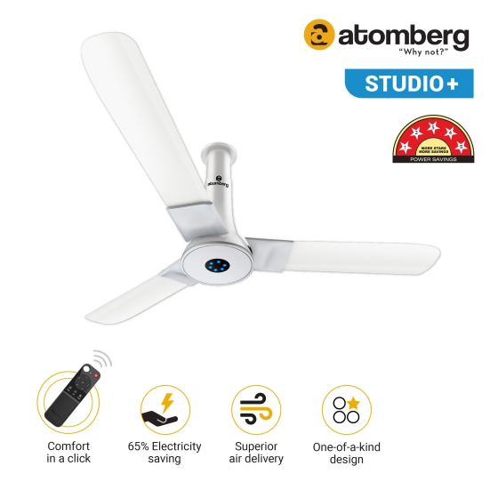 Atomberg Studio+ 1200mm BLDC motor Energy Saving Ceiling Fan |Marble White