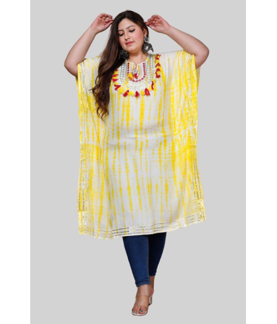 miravan - Yellow Cotton Women's Kaftan Kurti ( Pack of 1 ) - None