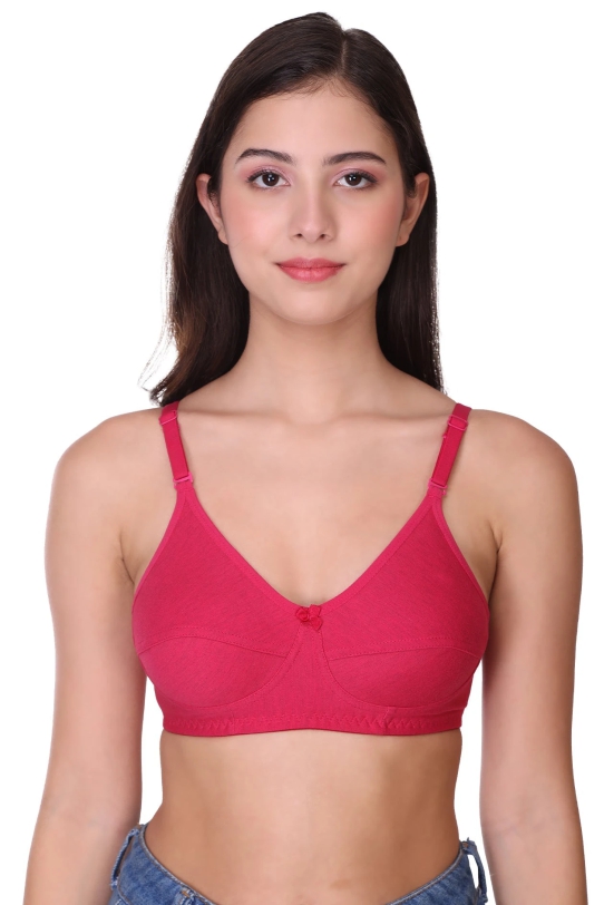 SONA Womens All Day Full Coverage Non Padded Cotton Bra-34 / B / PINK