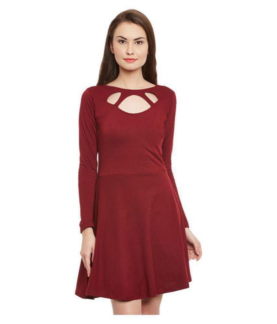 Miss Chase Cotton Maroon Dresses - None