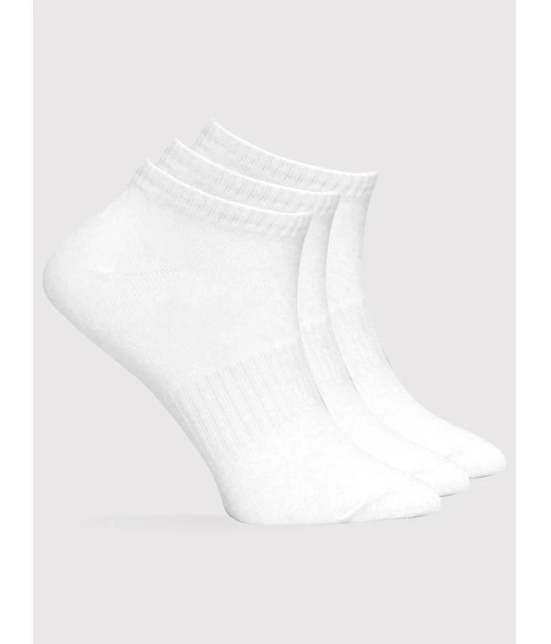 ONN - Cotton Mens Solid White Ankle Length Socks ( Pack of 3 ) - White