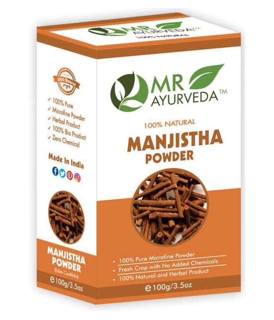 MR Ayurveda 100% Organic Manjistha Powder Face Pack Masks 100 gm