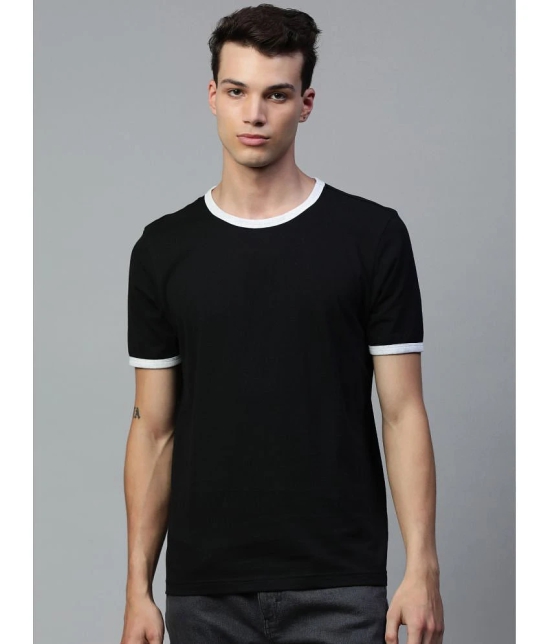 Huetrap - Black Cotton Blend Regular Fit Men's T-Shirt ( Pack of 1 ) - None