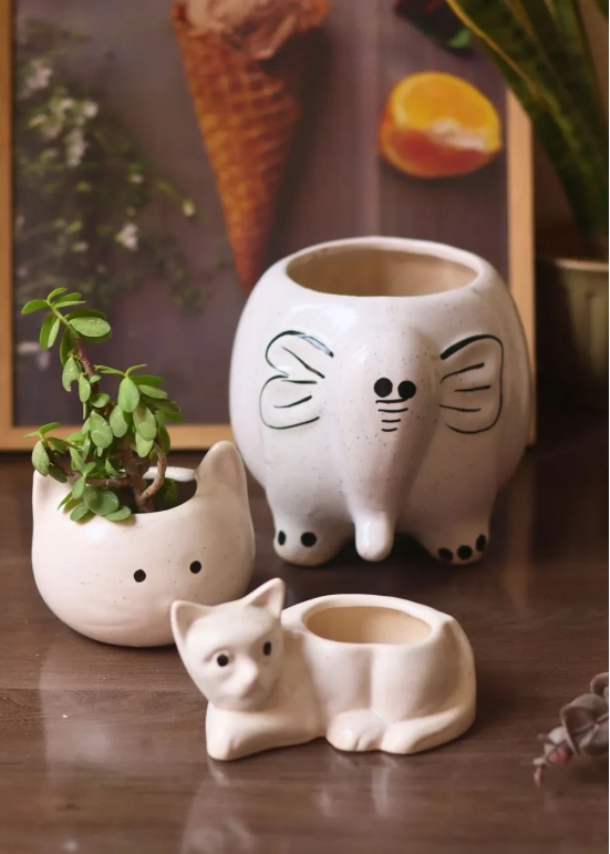 Ele, Cat & Kitty Planters