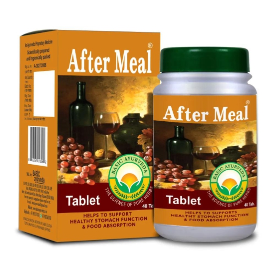 Basic Ayurveda After Meal Tablet (40 Tablet) | Helpful in  Vomiting | Boost digestion | Stomach bloating | Gastritis | Improve hunger | Good Appetizer.