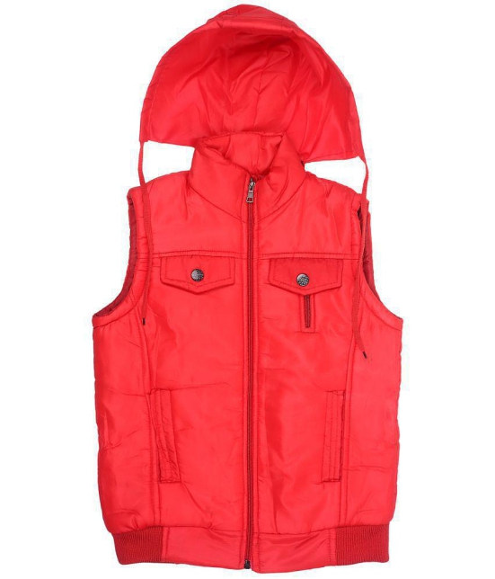 PPTHEFASHIONHUB - Red Polyester Boys Quilted & Bomber Jacket ( Pack of 1 ) - None