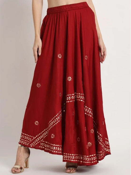 Embellished Flared Maxi Skirt