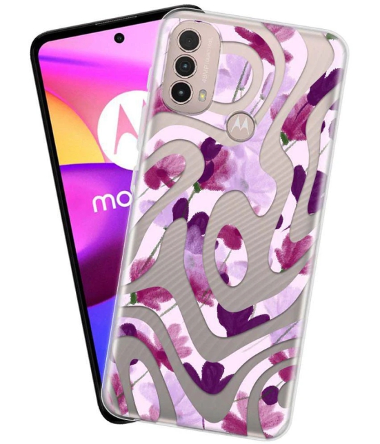 NBOX - Multicolor Silicon Printed Back Cover Compatible For Motorola Moto E40 ( Pack of 1 )