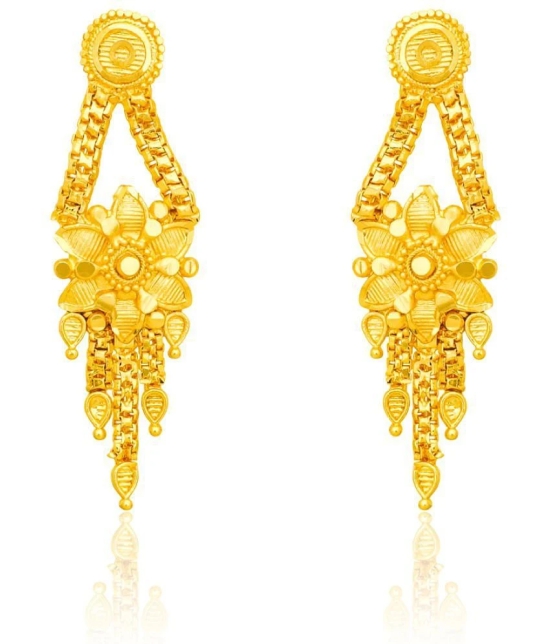 LUV FASHION Golden Drop Earrings ( Pack of 1 ) - Golden