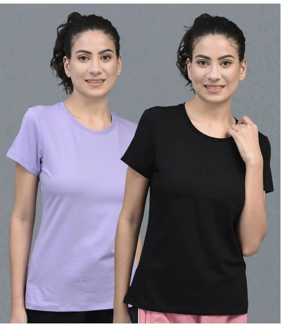 Dollar Multicolor Cotton Blend Regular Fit Womens T-Shirt ( Pack of 2 ) - None