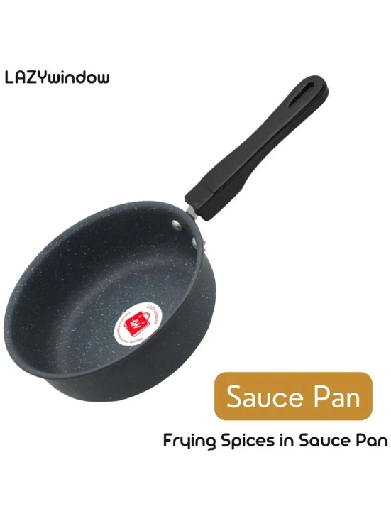 LAZYWINDOW Baby Sauce Pan Grey Hard Anodised Non-Stick Cookware Sets ( Set of 1 )