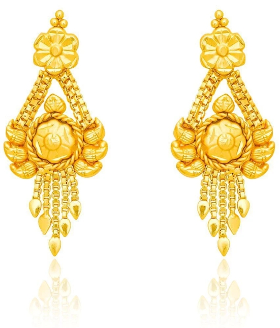 LUV FASHION Golden Drop Earrings ( Pack of 1 ) - Golden