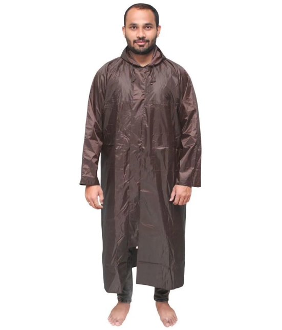 Goodluck Polyester Long Raincoat - Brown - None