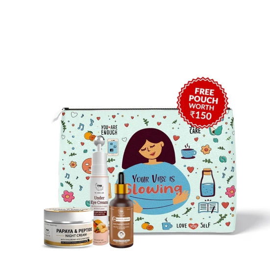 Bye-Bye Dark Circle Kit (Papaya & Peptide Night Cream, Under Eye Cream, 0.5% Retinol Serum- Anti-Ageing Formula + Get a Free Pouch)