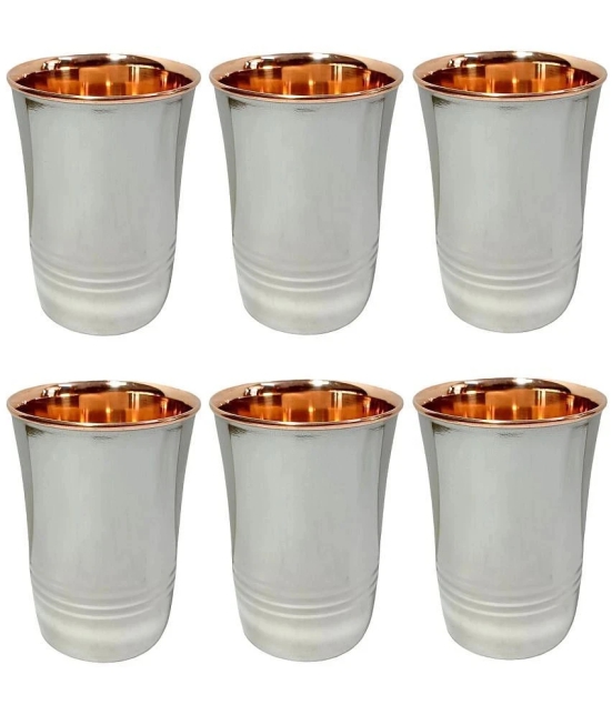 A & H ENTERPRISES - Copper Glasses Set 250 ml ( Pack of 6 )