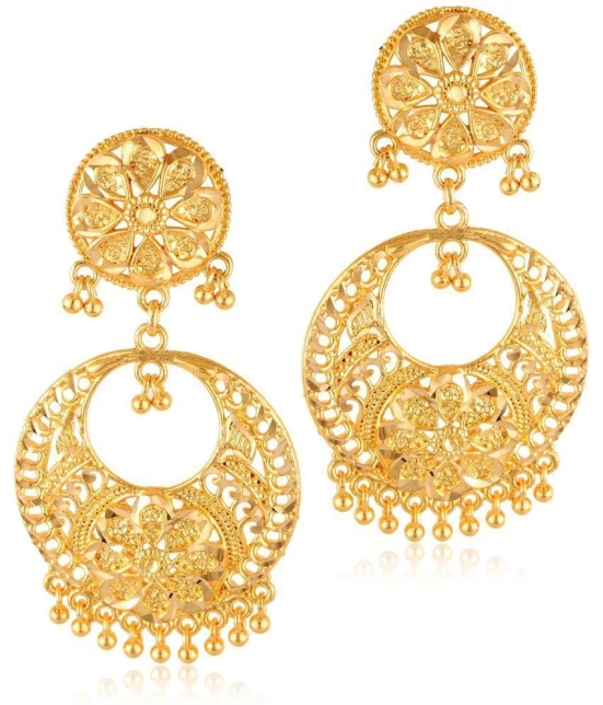 VIVASTRI Golden Jhumki Earrings ( Pack of 1 ) - Golden