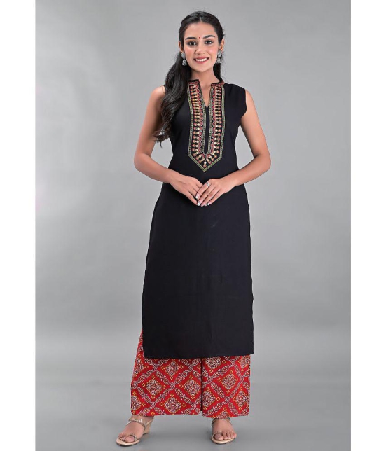 Maquien - Black Straight Rayon Women's Stitched Salwar Suit ( Pack of 1 ) - None